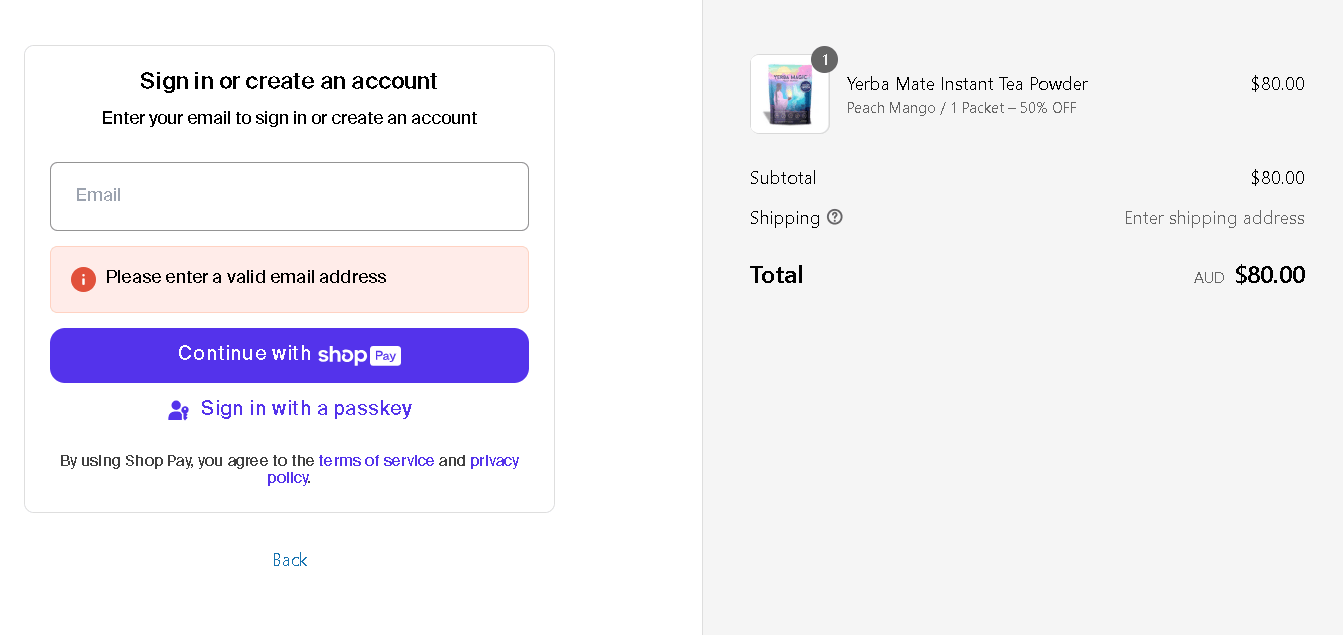 Yerba Magic secure checkout page